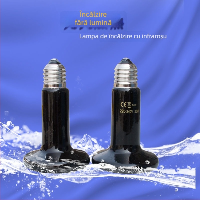 Lampă ceramică de încălzire pentru reptile, lampă fără reflexie pentru încălzire, mică lampă nocturnă cu controlul temperaturii