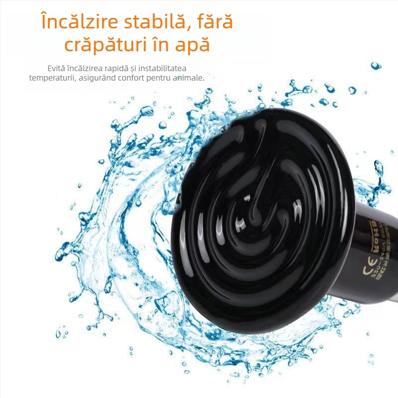 Lampă ceramică de încălzire pentru reptile, lampă fără reflexie pentru încălzire, mică lampă nocturnă cu controlul temperaturii