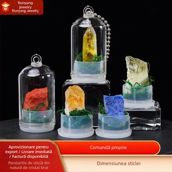 Sticlă de dorințe din cristal — mini peisaj geometric, Runyangshi, ambalaj PP, stil modern minimalist