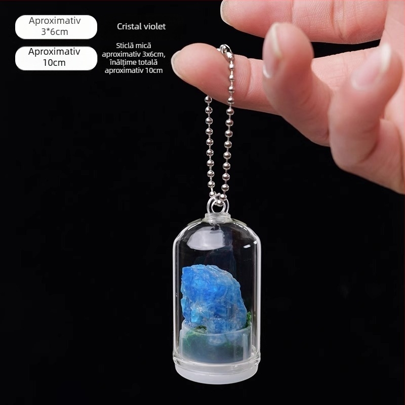 Sticlă de dorințe din cristal — mini peisaj geometric, Runyangshi, ambalaj PP, stil modern minimalist