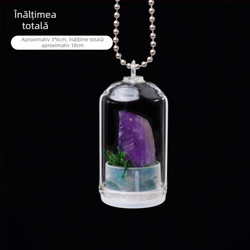 Sticlă de dorințe din cristal — mini peisaj geometric, Runyangshi, ambalaj PP, stil modern minimalist