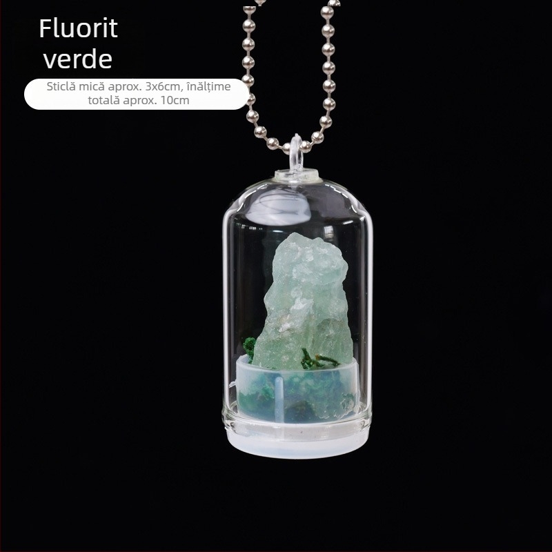 Sticlă de dorințe din cristal — mini peisaj geometric, Runyangshi, ambalaj PP, stil modern minimalist