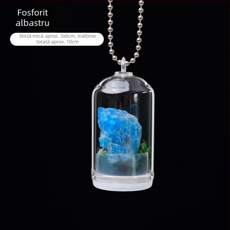 Sticlă de dorințe din cristal — mini peisaj geometric, Runyangshi, ambalaj PP, stil modern minimalist