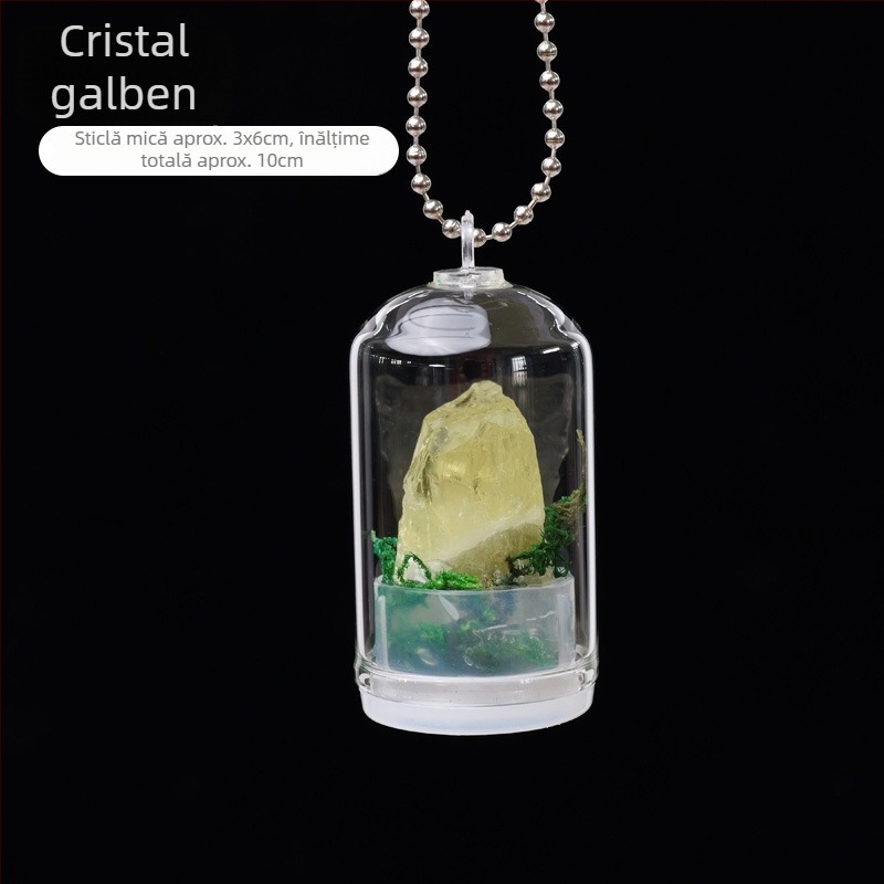 Sticlă de dorințe din cristal — mini peisaj geometric, Runyangshi, ambalaj PP, stil modern minimalist