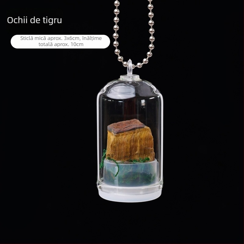 Sticlă de dorințe din cristal — mini peisaj geometric, Runyangshi, ambalaj PP, stil modern minimalist