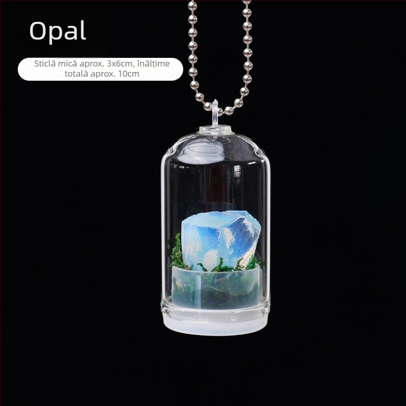 Sticlă de dorințe din cristal — mini peisaj geometric, Runyangshi, ambalaj PP, stil modern minimalist