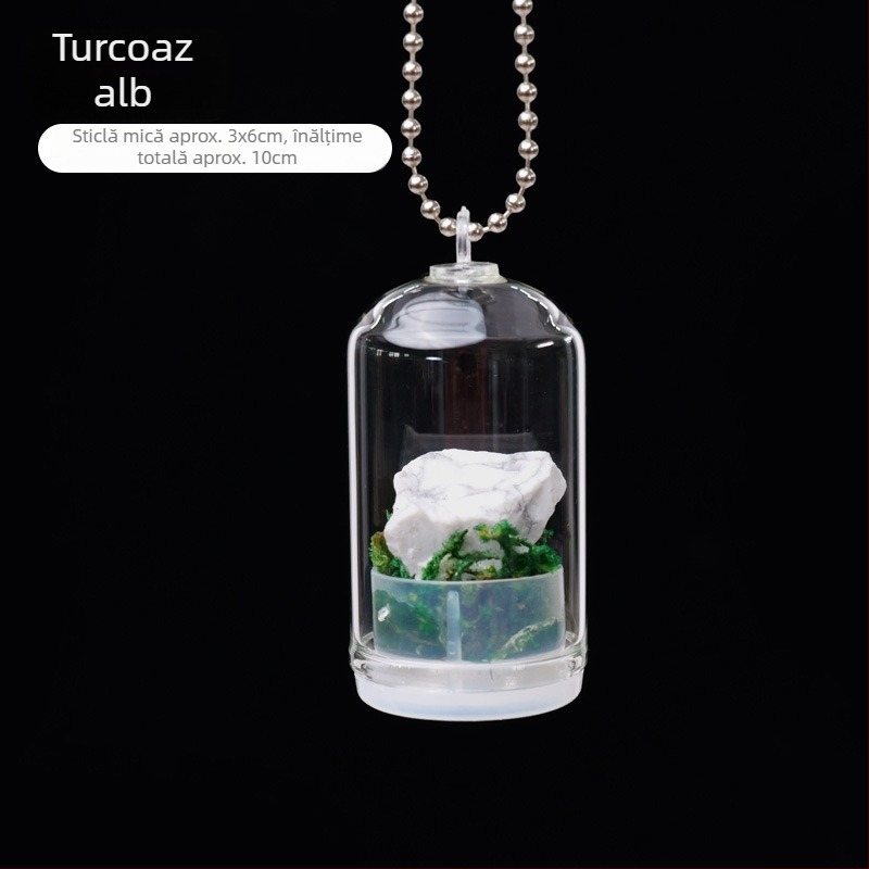 Sticlă de dorințe din cristal — mini peisaj geometric, Runyangshi, ambalaj PP, stil modern minimalist