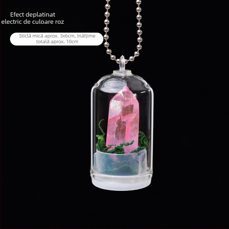 Sticlă de dorințe din cristal — mini peisaj geometric, Runyangshi, ambalaj PP, stil modern minimalist