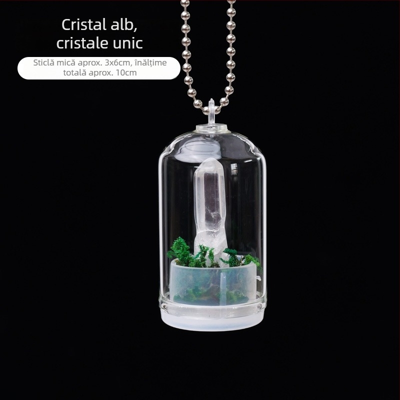 Sticlă de dorințe din cristal — mini peisaj geometric, Runyangshi, ambalaj PP, stil modern minimalist