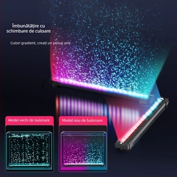 Lumină LED pentru acvariu cu bule, iluminare gradientă, oxigenare și decorare – 1–6W, 300g, Autonomous OEM