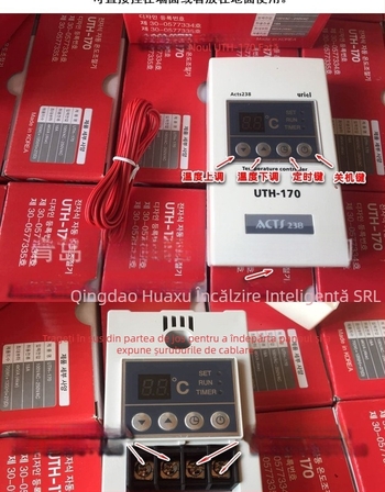 Termostat UTH170 pentru folie de încălzire electrică, regulator inteligent de temperatură, interval 0-60 °C, tensiune 220 V, obiect de măsurare: cablu de folie încălzitoare