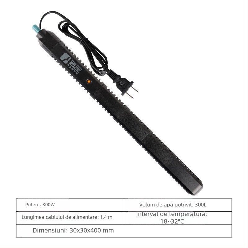 Bară de încălzire pentru acvariu, sticlă de cuarț, control automat al temperaturii cu lampă, marca AquaBlue/Blue Treasure, 1 kg