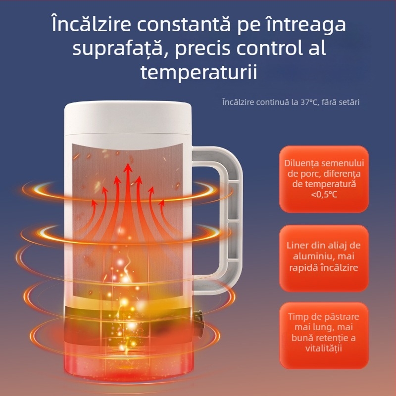 Cupă de colectare a spermei porcine, cu temperatură constantă, pentru inseminare artificială, dezghețarea spermei înghețate și conservarea spermei