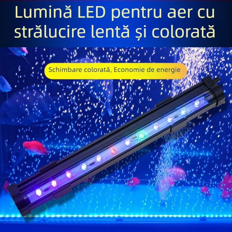  Lampă LED pentru acvariu cu bule, telecomandă, submersibilă, decorativă, putere 1–6W, greutate 100 g