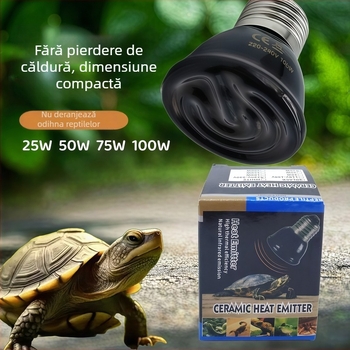 Lampa ceramică de încălzire pentru reptile și animale de companie, 25/50/75/100W, greutate 64 g
