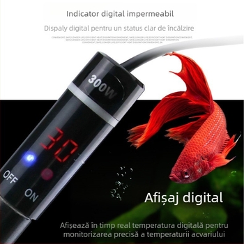 Rod de încălzire din oțel inoxidabil pentru acvariu, rezistent la explozie, control automat al temperaturii, 200W/300W, mini încălzitor pentru acvariu de țestoase