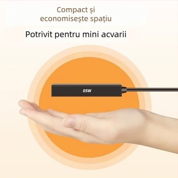 Tijă încălzitoare pentru acvariu, oțel inoxidabil, alimentare USB, 5W/10W, control automat al temperaturii