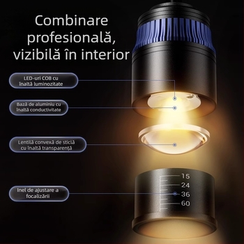 Lampă LED pentru acvariu cu clips, focalizare reglabilă (Brand: yee; Putere: 3W-50W; Greutate: 600g; Material: PC ignifug; Funcție: Iluminare)