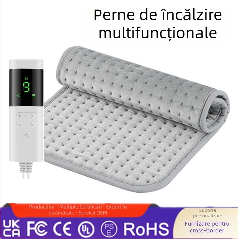 MW-001 Padă de încălzire multifuncțională, 9 niveluri de temperatură, 12-ore temporizator, 75W, 110V, țesătură Crystal Super Soft
