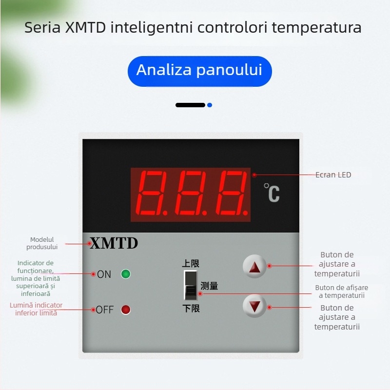 Regulator digital de temperatură cu afișaj, dublu control (XMTD2201/2202; instalare fixă; 220V)