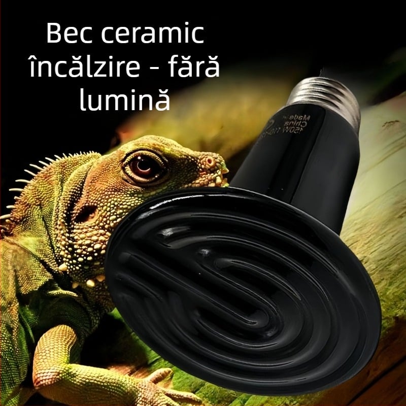 Lampă ceramică de încălzire pentru reptile, fără iluminare, 25W–200W, 170 g