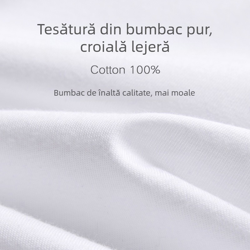 Vesta fără mâneci din 100% bumbac, croială lejeră, guler rotund (crewneck), țesătură de greutate medie (161–180 g/m2) pentru vară