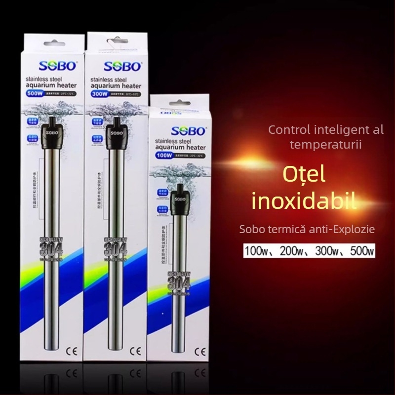 Songbao tijă de încălzire din oțel inoxidabil pentru acvariu, 400 g, model SB, control automat al temperaturii
