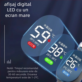 Termometru de duș pentru apă cu afișaj LED, pentru baie de bebeluși și copii (Brand: Lipherton; Interval de temperatură: 0–90°C; Personalizare: Disponibilă)