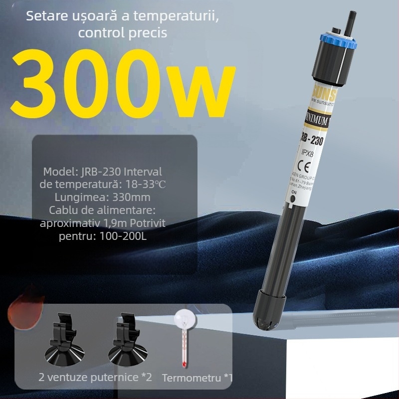 Sârmă de încălzire pentru acvariu, tub de cuarț, seria JRB, brand Jialu, putere 50–500 W