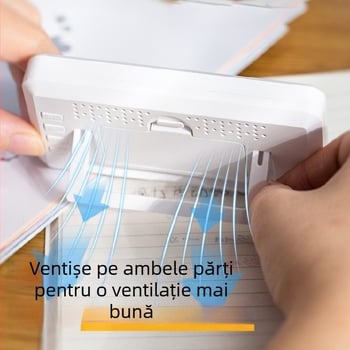 Termometru de cameră Deli cu afișaj LCD mare, pentru interior, alimentat cu baterie, model de birou