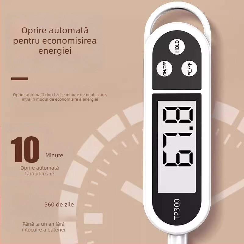 Termometru pentru alimente cu sondă – înaltă precizie, pentru lapte de bebeluși, bucătărie, temperatură de ulei și apă