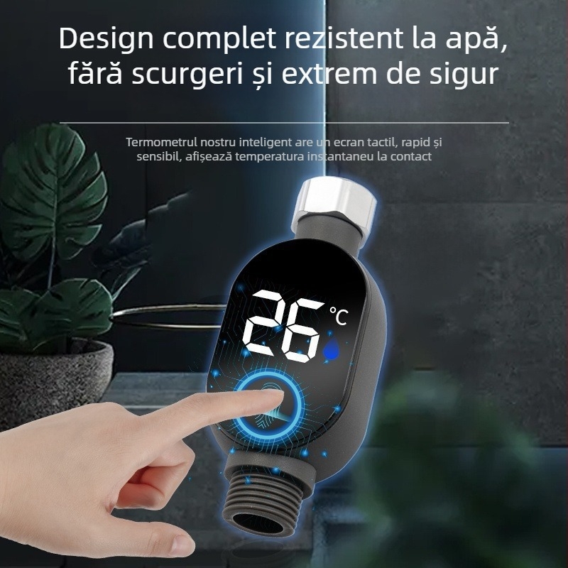 Termometru de apă pentru baie a bebelușilor și duș pentru copii — Termometru de duș; Măsurător de temperatură la robinet; Afișaj LED vizual