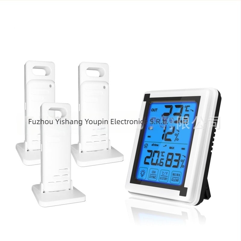 Monitor wireless de temperatură și umiditate pentru interior și exterior, cu ecran mare HD, rezoluție 0,1°C, stație meteorologică