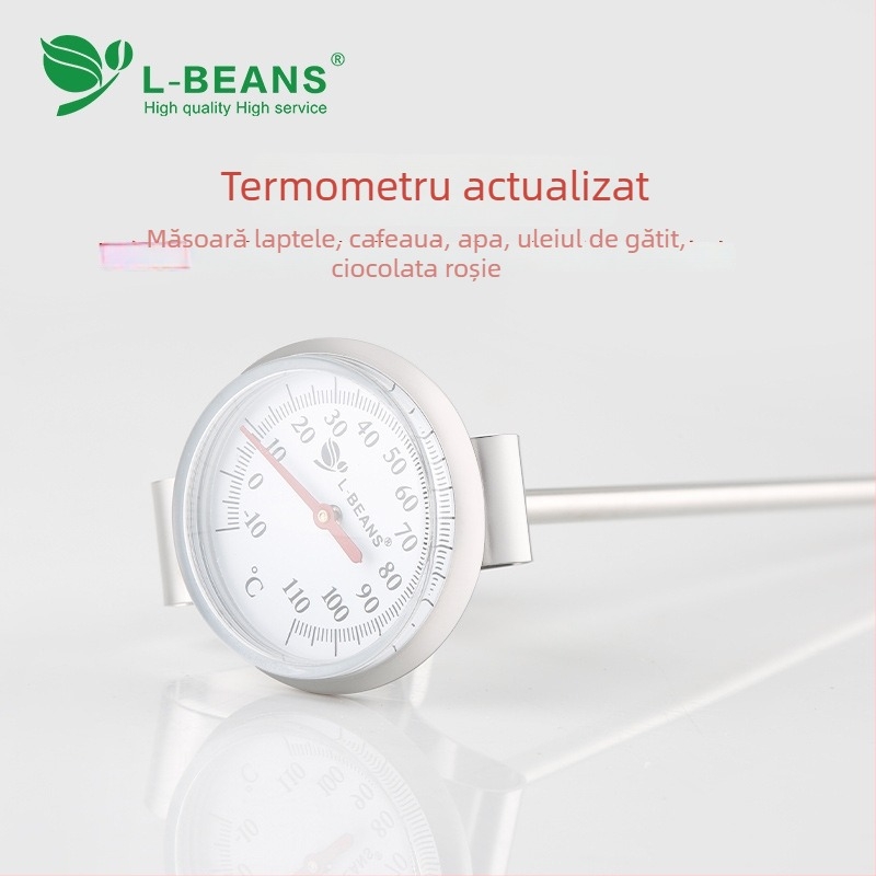 L-BEANS Termometru de cafea atârnat cu afișaj disc, interval -10°C până la 110°C, origine Guangdong, pachet de 100 bucăți, etichetare privată licențiată