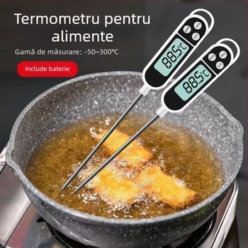 TP300 Termometru cu sondă, stil stilou, pentru BBQ, temperatură la ulei, apă și coacere