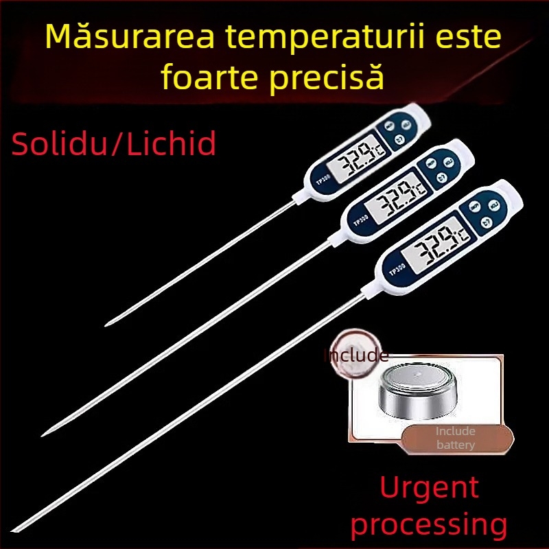 Termometru de bucătărie Qiwang — precizie înaltă, tip sondă, pentru apă, lapte și ulei