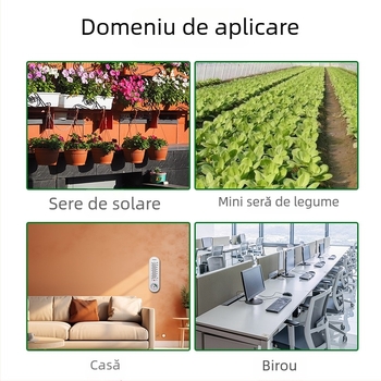 Termometru și higrometru interior, cu montaj pe perete, design lung, pentru casă, sere, agricultură și acvacultură; etichetare privată disponibilă.