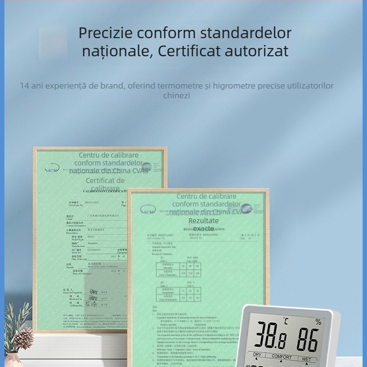 JR311 Măsurător de temperatură și umiditate – Afișaj digital, baterie tip buton 1,5V, Monitorizarea mediului de acasă
