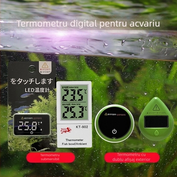 KT-902 Termometru electronic inductiv cu afișaj dual pentru acvariu