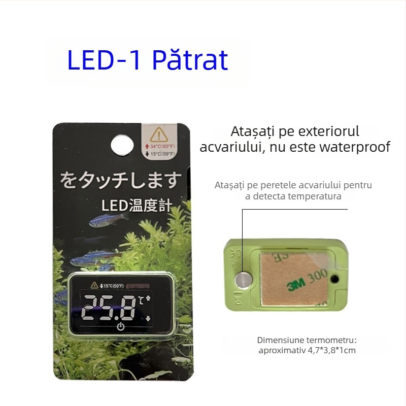 KT-902 Termometru electronic inductiv cu afișaj dual pentru acvariu