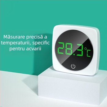 Termometru pentru acvariu – senzor digital de temperatură a apei, ABS + metal, precizie înaltă