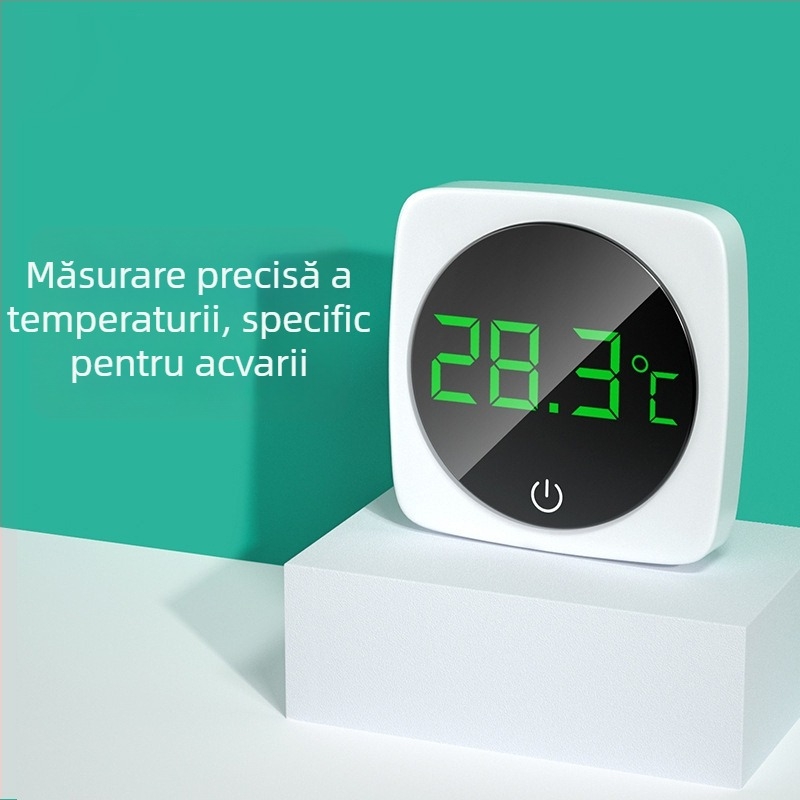 Termometru pentru acvariu – senzor digital de temperatură a apei, ABS + metal, precizie înaltă