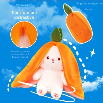 Păpușă pluș iepuraș - pluș scurt, umplutură PP din bumbac, temă animală (14+ ani)