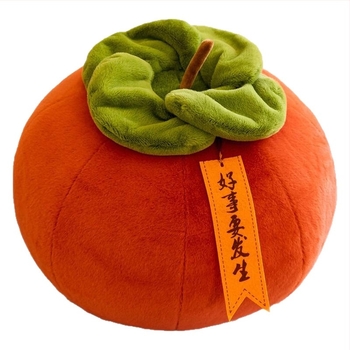 Perna plușată în formă de persimmon de Ai dou yaya; umplutură PP cotton; ambalaj în sacoșă din plasă; pentru vârsta 14+; origine: China