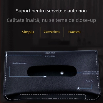 Guowei cutie din piele pentru șervețete auto, pentru parasolul de soare, cotieră și bord – accesorii interioare personalizabile