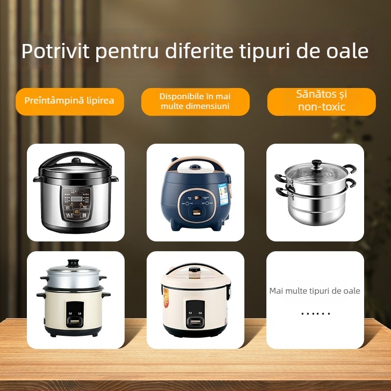 Covoraș silicon pentru oală de orez, anti-arsură, rotund, monocrom