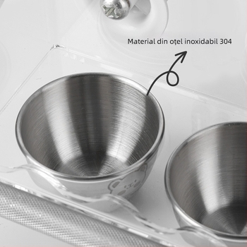 Vas de hrănire pentru papagali din metal — brand Yaochongji; destinat păsărilor; rase: Peony Parrot, Xuanfeng Parrot, Tiger Skin Parrot, Sun Conure Parrot, Monk Parrot, Golden Sun Parrot, Caique Parrot.