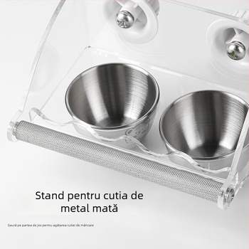 Vas de hrănire pentru papagali din metal — brand Yaochongji; destinat păsărilor; rase: Peony Parrot, Xuanfeng Parrot, Tiger Skin Parrot, Sun Conure Parrot, Monk Parrot, Golden Sun Parrot, Caique Parrot.