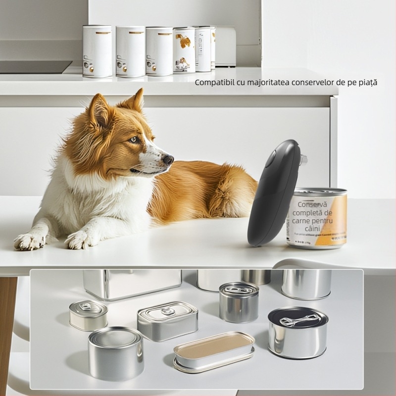 Deschizător electric automat pentru conserve — gadget de bucătărie din materiale mixte; brand Kitchen Season Show; lansat în 2024.