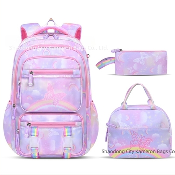 Rucsac școlar din nylon pentru ambele sexe, cu bretele respirabile și pernă de aer, pentru clasele 3–4.